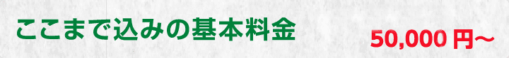 ここまで込みの基本料金　トラック1台 50000円～